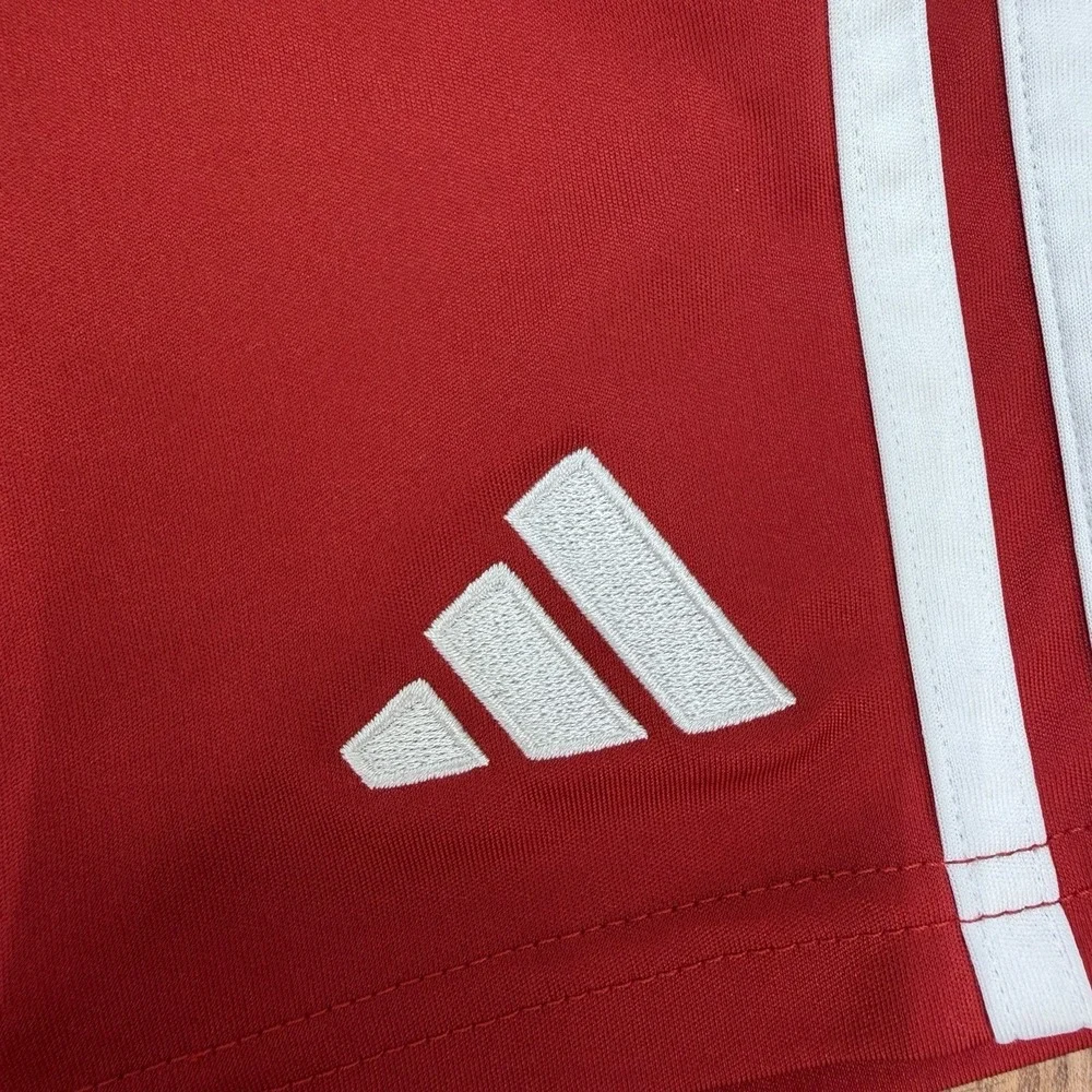 Adidas AeroReady Shorts Red White Striped Athletic Drawstring Boys Large